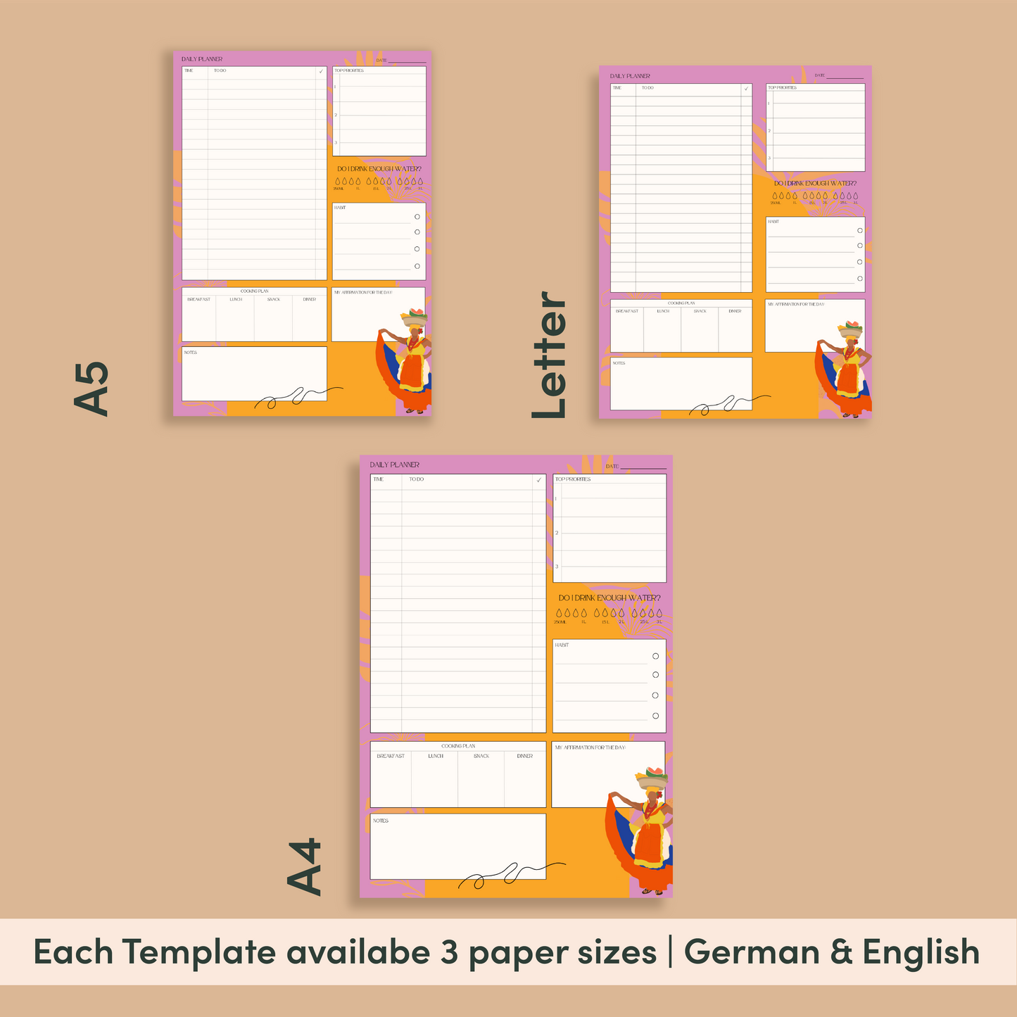 Digital & Printable Tropical Planner and Poster Set